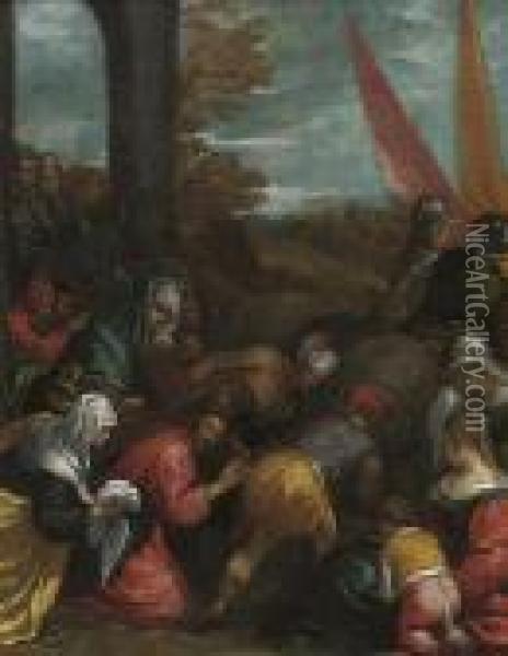 Christ On The Road To Calvary Oil Painting - Jacopo Bassano (Jacopo da Ponte)