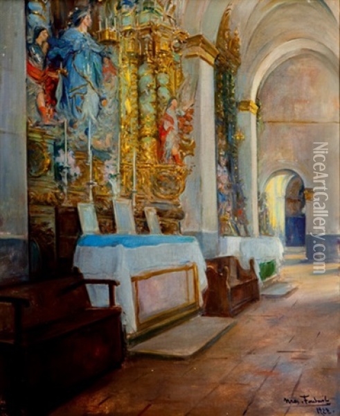 Interior De Iglesia Oil Painting - Arcadi Mas y Fondevila