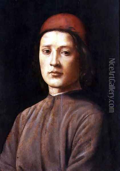 Portrait of a Young Man with a Red Cap Oil Painting - Lorenzo Di Credi