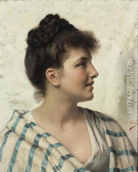 A Young Lady Oil Painting - Tito Conti