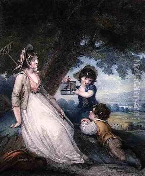 Innocent Captivation, engraved and pub. by Anthony Cardon 1772-1813, 1801 Oil Painting - Henry Singleton