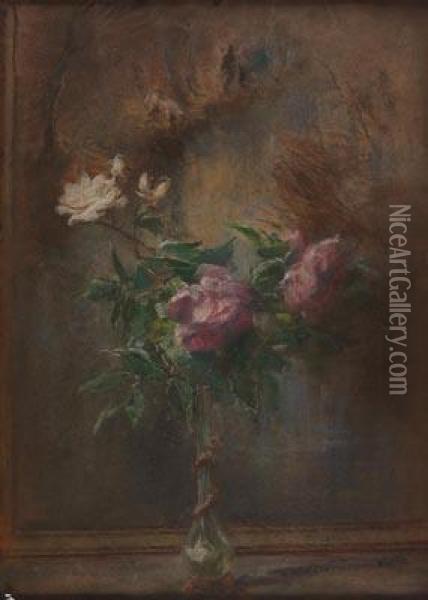 Rose Alla Finestra Oil Painting - Pompeo Mariani