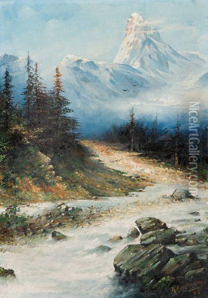 The Matterhorn Oil Painting - Karl Hauptmann