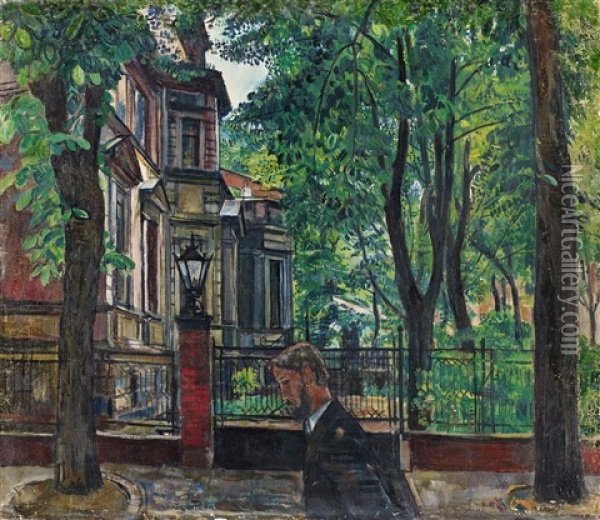 A Villa Near Tiergarten Oil Painting - Erich Buettner