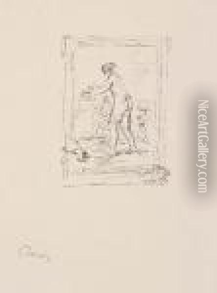 Femme Au Cep De Vigne, 2e Variante Oil Painting - Pierre Auguste Renoir