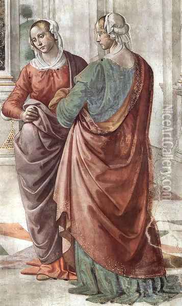 Zacharias Writes Down the Name of his Son (detail) 2 Oil Painting - Domenico Ghirlandaio