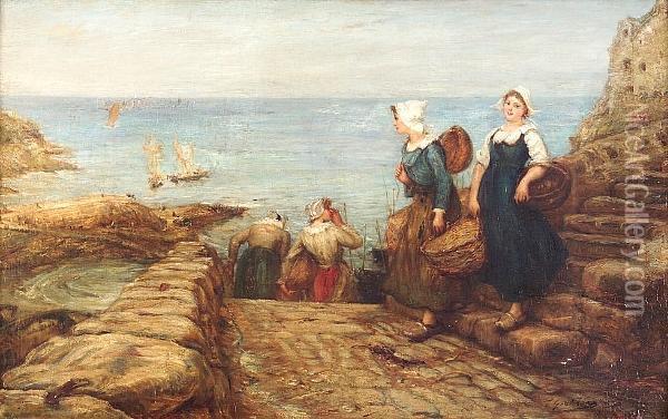 Fisherfolk Oil Painting - Thomas Alexander Graham