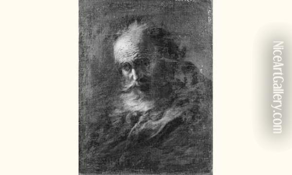 Portrait D'homme Barbu. Oil Painting - Pieter Jan Brandl