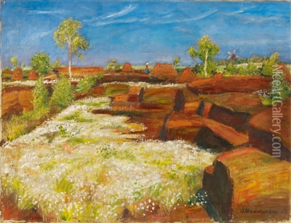 Fruhling Im Quelkhorner Moor Oil Painting - Otto Modersohn