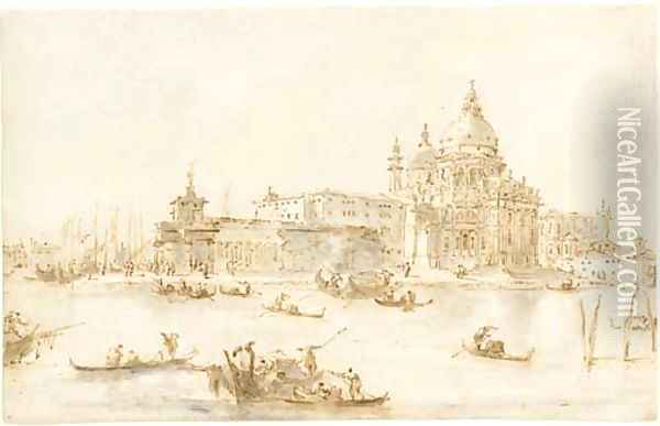 The Church of Santa Maria della Salute and the Dogana from the Grand Canal, Venice Oil Painting - Francesco Guardi