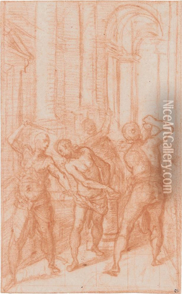 The Flagellation Of Christ Oil Painting - Girolamo Muziano