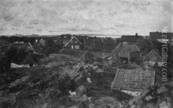 Skandinavisches Dorf Oil Painting - Walter Moras