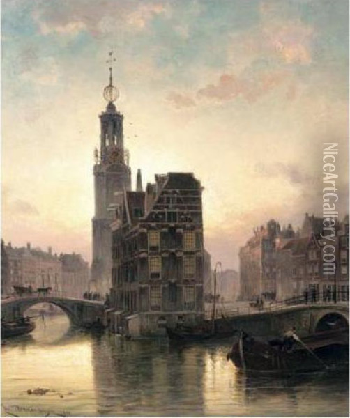 Amsterdam Oil Painting - Cornelis Christiaan Dommersen