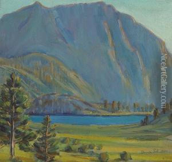 Convict Lake Oil Painting - Donna Schuster