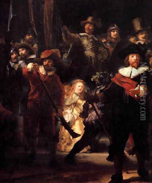 The Nightwatch (detail) 3 Oil Painting - Rembrandt Van Rijn