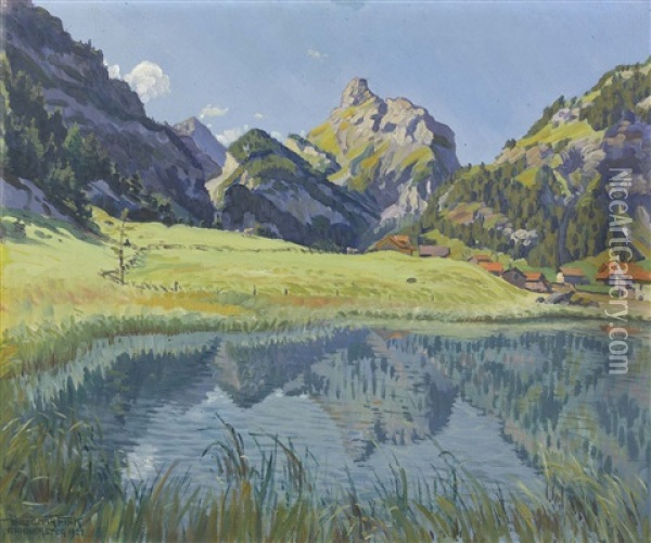 Herbstmorgen Bei Kandersteg Oil Painting - Waldemar Theophil Fink