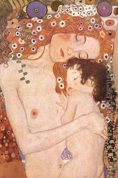 Mother and Child Oil Painting - Gustav Klimt