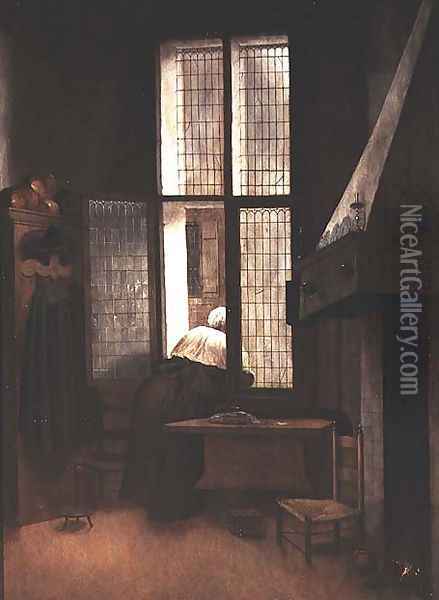 Woman at a Window, 1654 Oil Painting - Jacobus Vrel