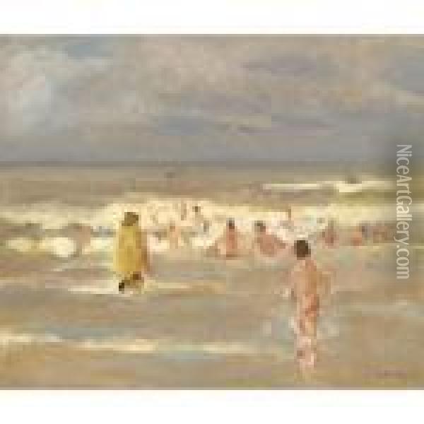 Badende Knaben (bathing Boys) Oil Painting - Max Liebermann