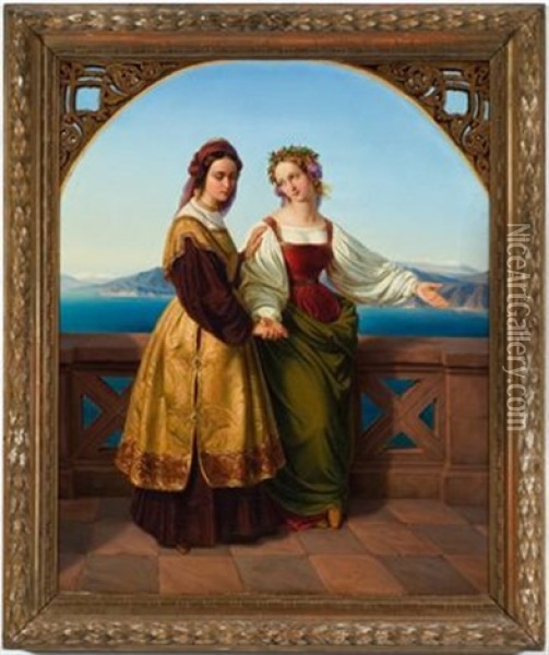 Die Zwei Leonoren Oil Painting - Carl Rudolph Sohn