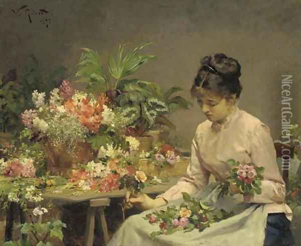 La marchande de fleurs Oil Painting - Victor-Gabriel Gilbert
