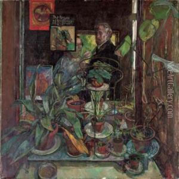Man In An Interior Oil Painting - William Bowyer Pain
