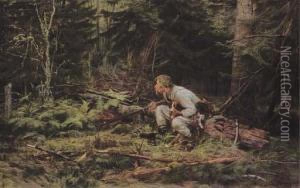 Hunter Oil Painting - Konstantin Apollonovich Savitskii