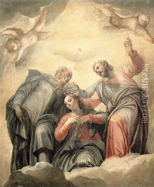 The Coronation of the Virgin Oil Painting - Paolo Veronese (Caliari)