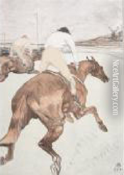 Le Jockey (d. 279; W. 308; Adr. 356) Oil Painting - Henri De Toulouse-Lautrec