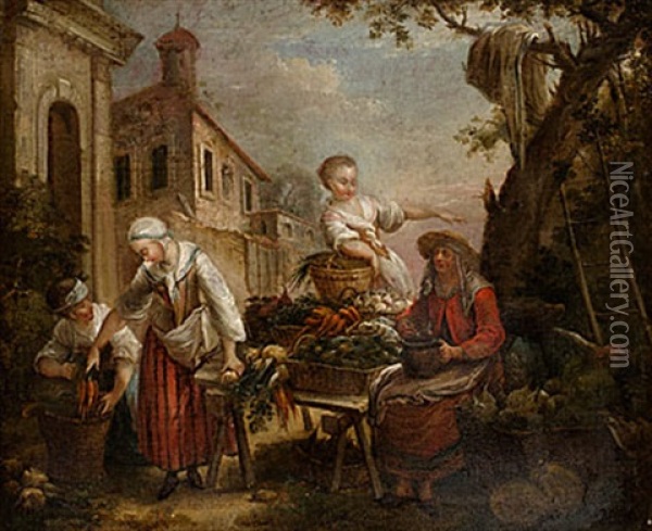 Gronsaksforsaljerska Oil Painting - Pieter Angillis