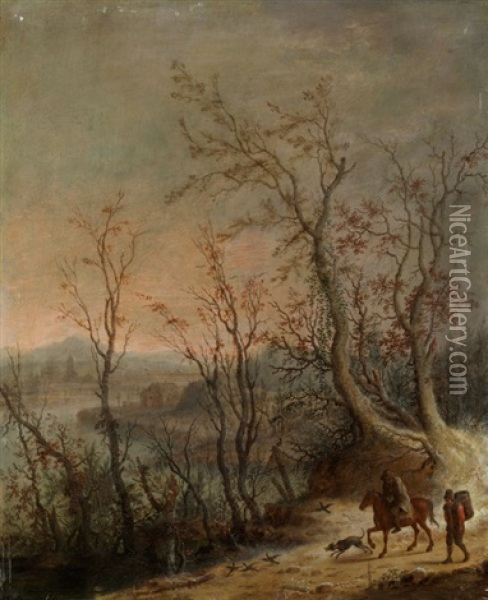 Winterlandschaft Mit Reisenden Oil Painting - Anthonie van Stralen