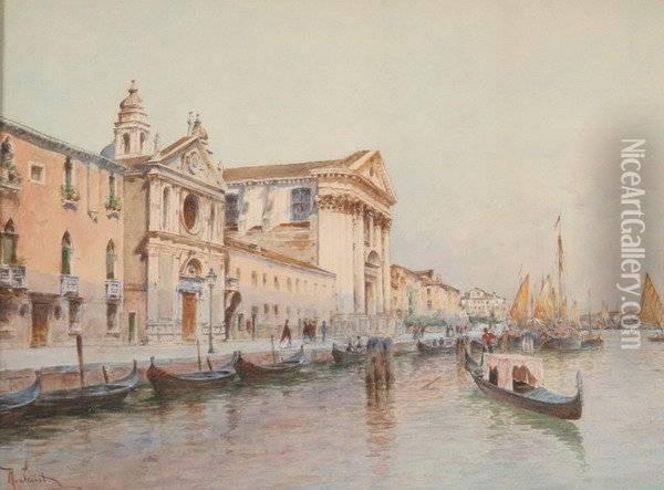 Venetian Scene Oil Painting - Rafael Senet y Perez