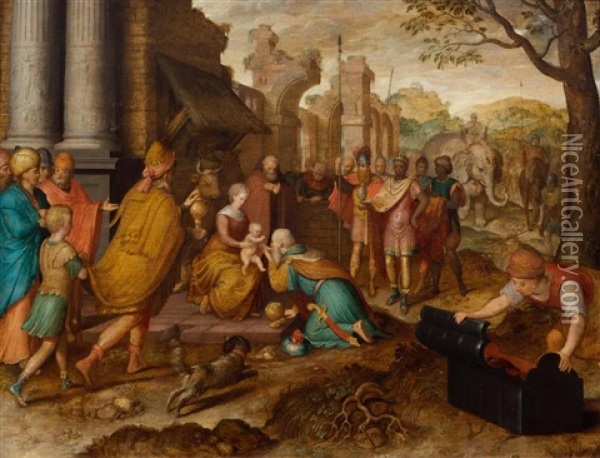 Die Anbetung Der Konige Oil Painting - Frans Pourbus the Elder