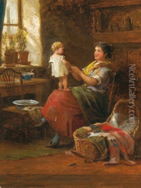 Die Junge Mutter Oil Painting - Robert Gallon