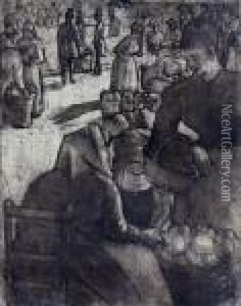 Marche Aux Legumes A Pontoise Oil Painting - Camille Pissarro