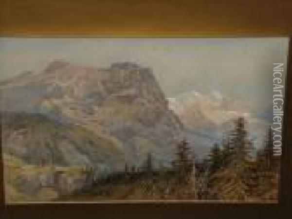 A Mountainouslandscape Oil Painting - William Henry Pike