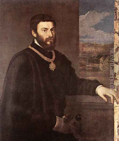 Portrait of Count Antonio Porcia c. 1548 Oil Painting - Tiziano Vecellio (Titian)