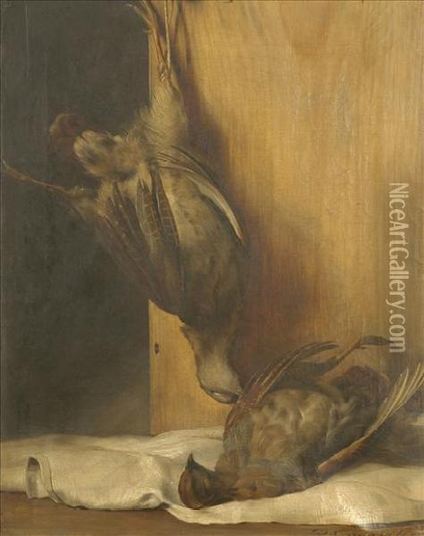 Study Of Twodead Partridge Oil Painting - David Cunliffe