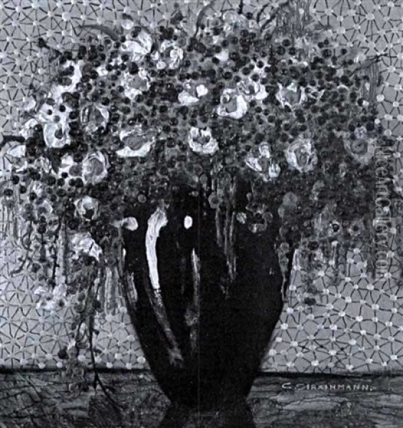 Vase Mit Blumen Oil Painting - Carl Strathmann