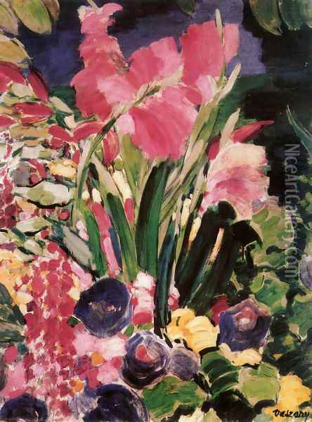 Gladioli 1938 Oil Painting - Janos Vaszary