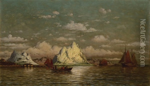 The Fisherman's House, Arctic Harbor Oil Painting - William Bradford