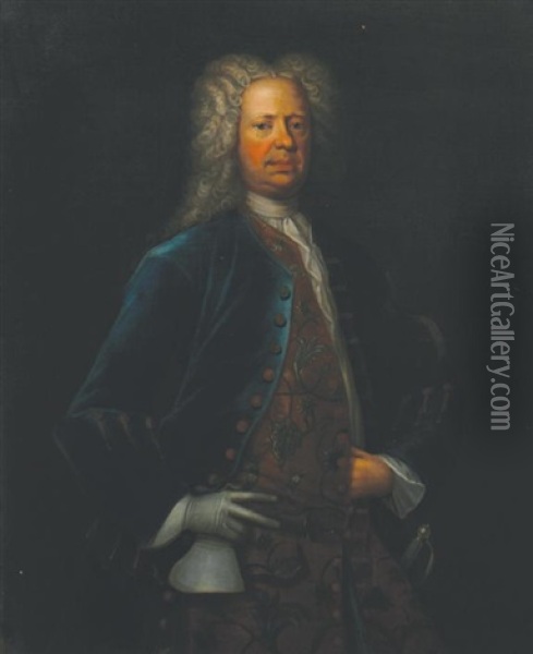 Portrait Of An Officer Oil Painting - Gerard Jan Palthe