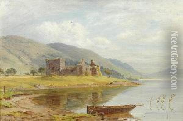 Kilchum Castle, Loch Awe, Argyllshire Oil Painting - James Heron