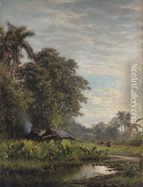 Paisaje Con Malangas Oil Painting - Valentin Sanz Carta