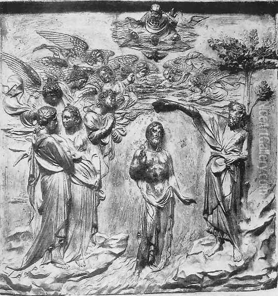 The Baptism of Christ Oil Painting - Lorenzo Ghiberti