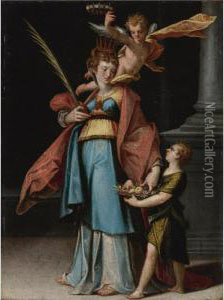 St. Dorothy Oil Painting - Bartholomaeus Spranger