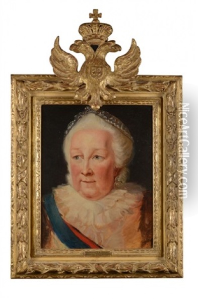 Portrait De L'imperatrice Catherine Ii De Russie Oil Painting - Edward Francis Cunningham