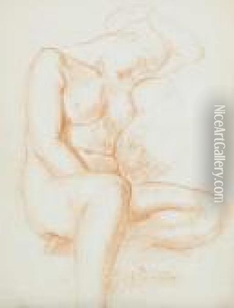 Studies Of Female Nude (set Of Three) Oil Painting - Charles Despiau