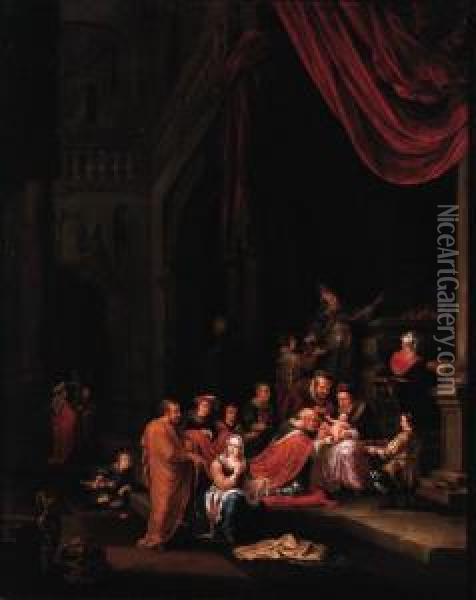The Circumcision Oil Painting - Adriaen The Elder Verdoel