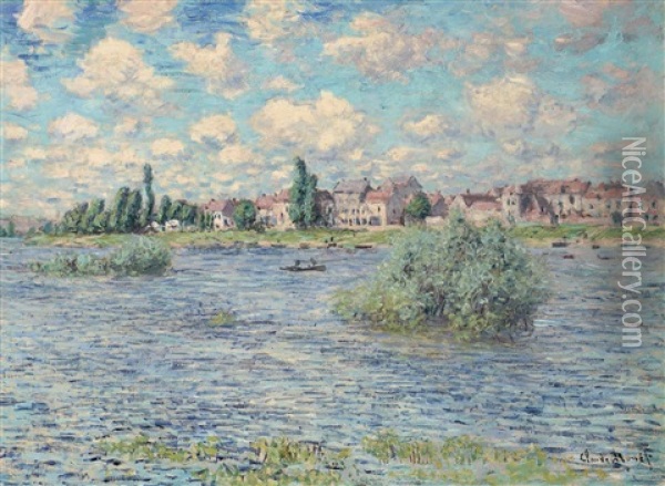 La Seine A Lavacourt Oil Painting - Claude Monet